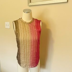 LN PRADA chiffon silk ruffles tank size 38